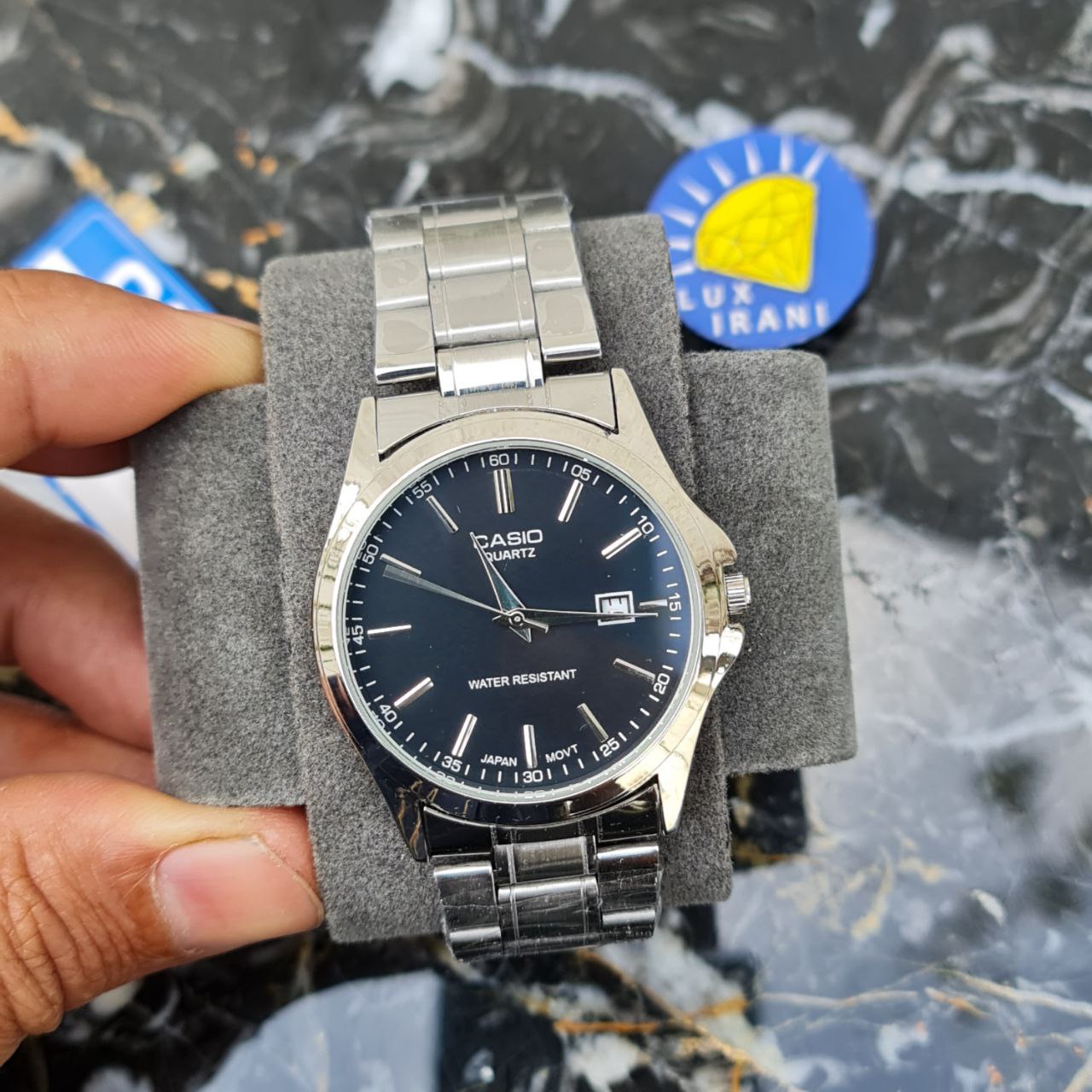 ساعت مردانه کاسیو کد 5605 نقره ای طلایی صفحه سفید