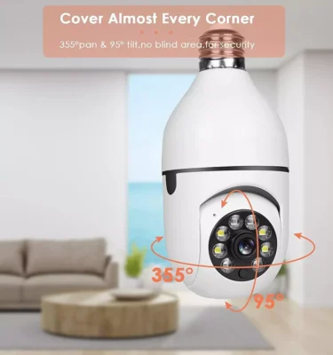 مداربسته لامپی چرخشی 360 درجه 5 دوربین مداربسته لامپی چرخشی 360 درجه