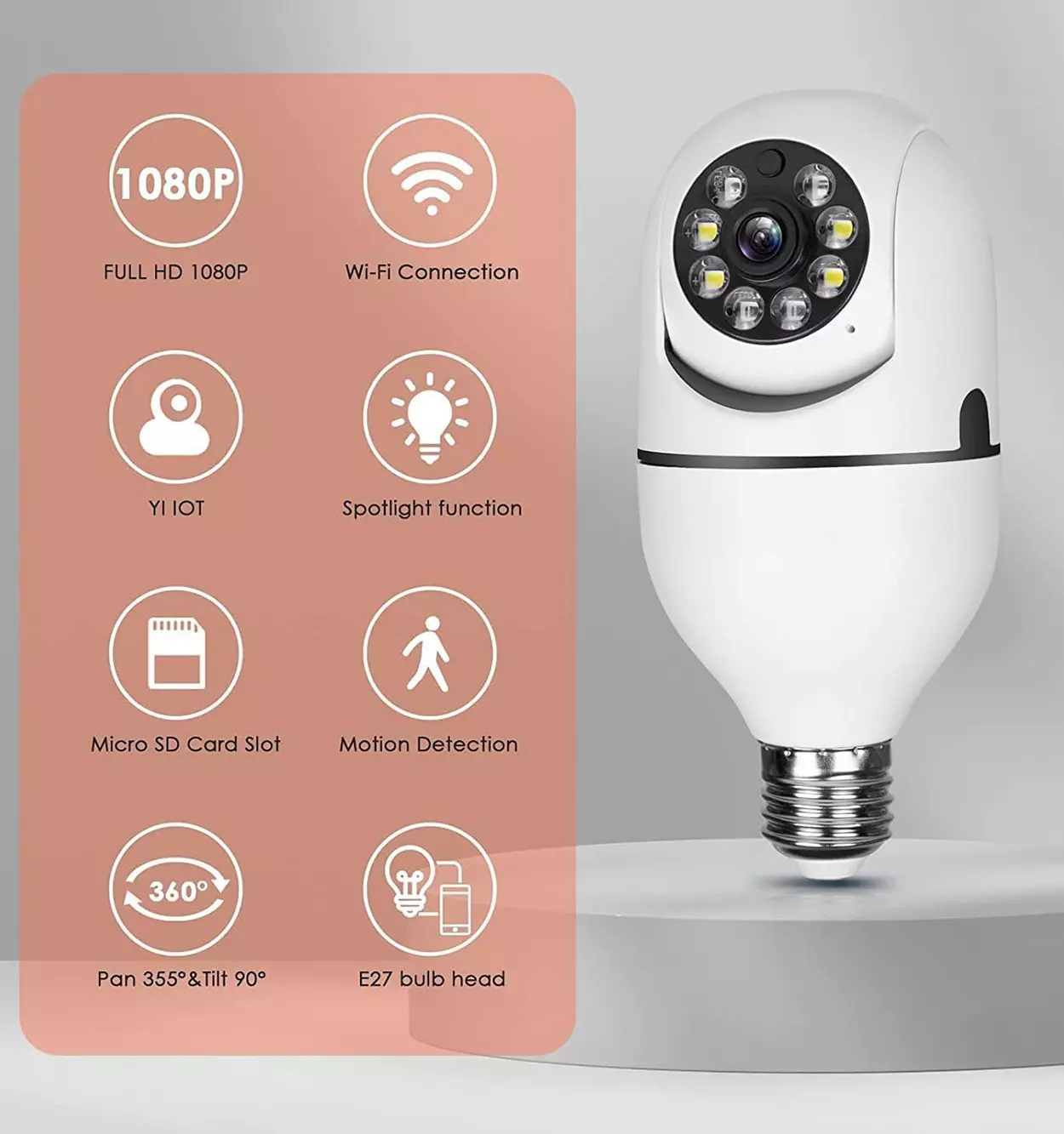 دوربین مداربسته لامپی چرخشی 360 درجه