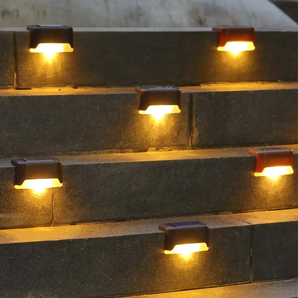 چراغ پله خورشیدی بسته 4 عددی چراغ LED شارژ خورشیدی خودکار بسته 4 عددی