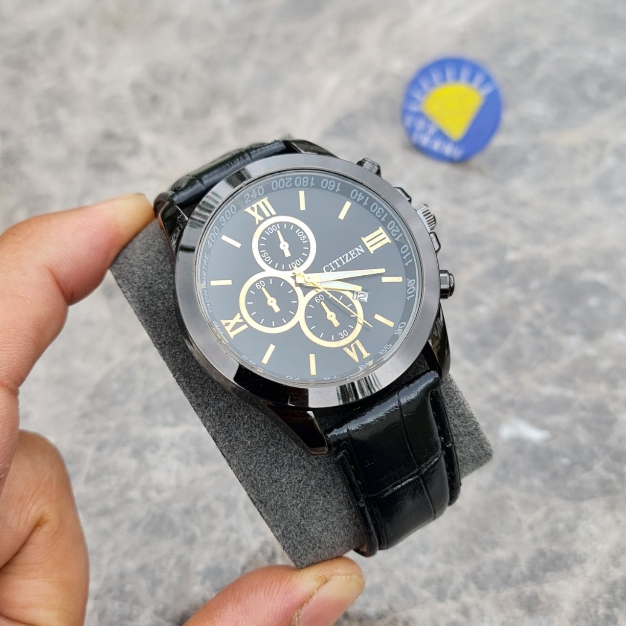 ساعت مردانه سیتیزن کد 5257 بند مشکی قاب مشکی صفحه مشکی