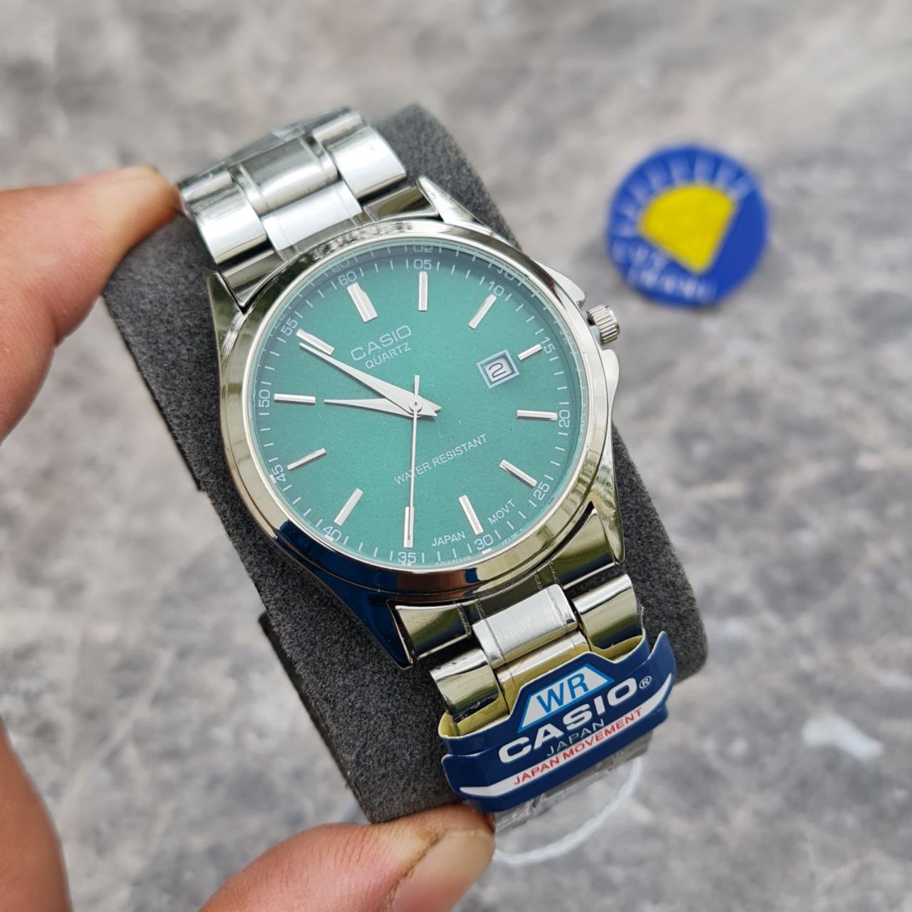 ساعت مردانه کاسیو کد 5604 نقره ای صفحه سبز