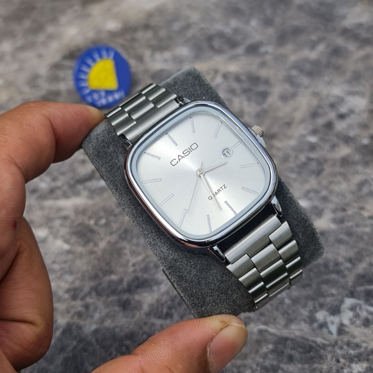 ساعت مردانه کاسیو اولدمانی کد 5151 نقره ای صفحه سفید