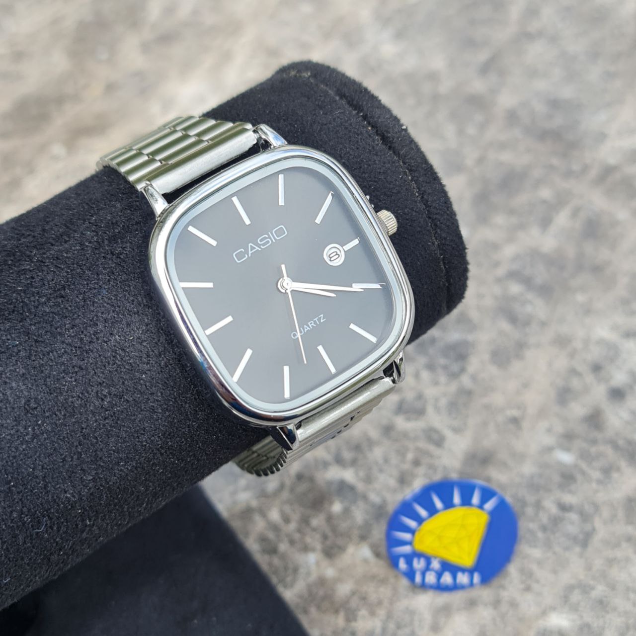 ساعت مردانه کاسیو اولدمانی نقره ای صفحه مشکی