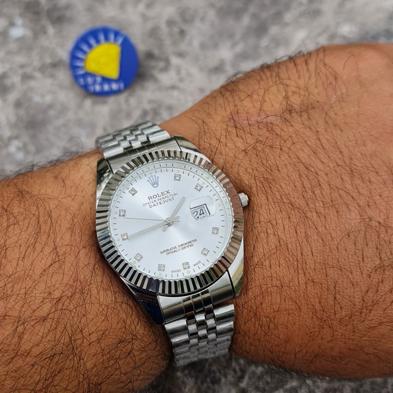 ساعت مردانه رولکس نقره ای صفحه سفید