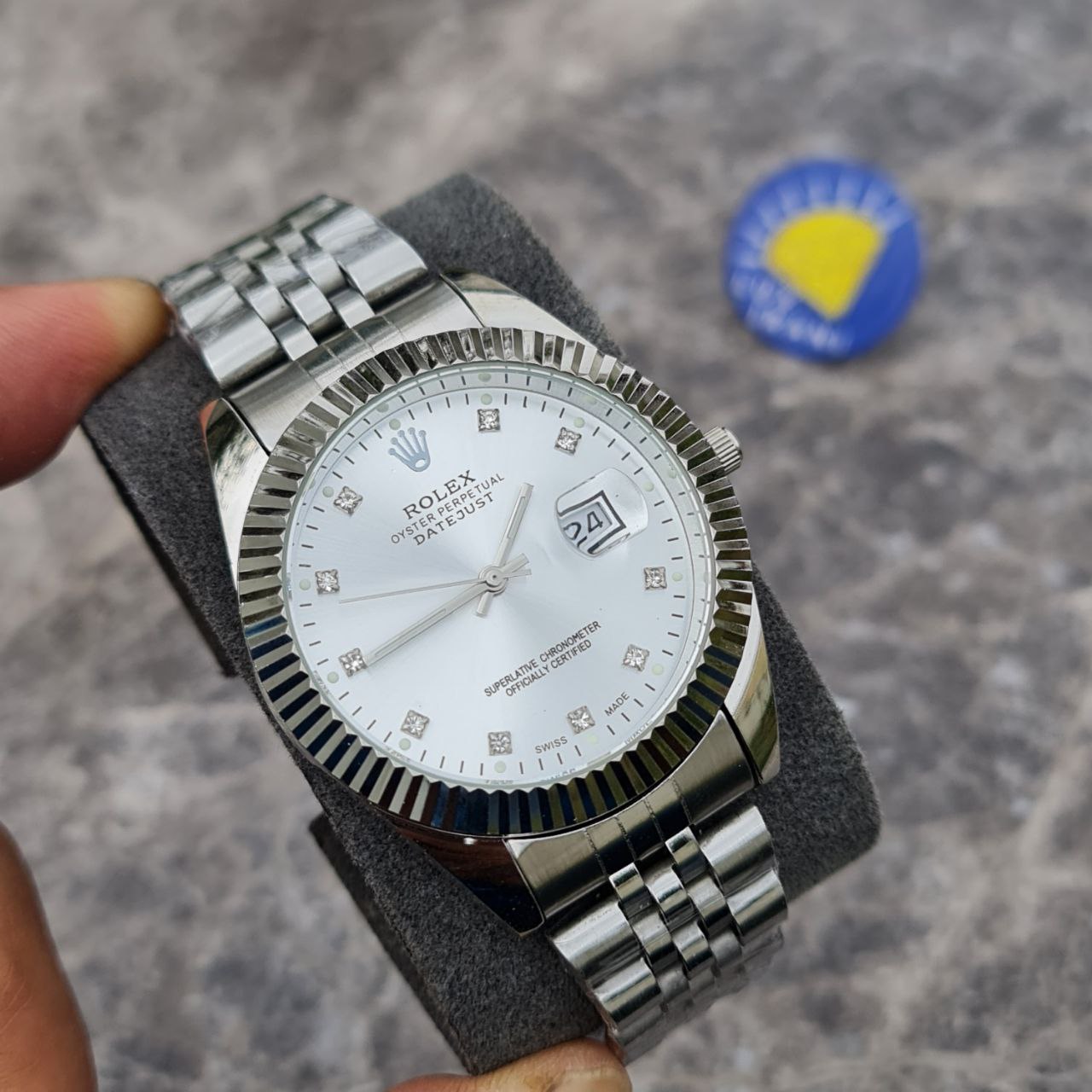 ساعت مردانه رولکس نقره ای صفحه سفید