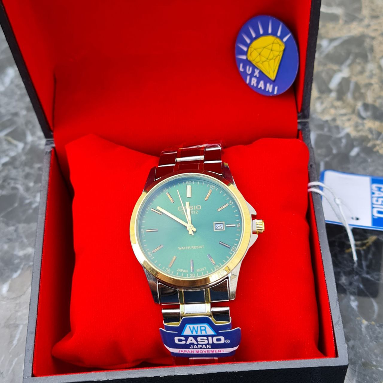 ساعت مردانه کاسیو کد 5607 نقره ای طلایی صفحه سبز ساعت مردانه کاسیو کد 5607 نقره ای طلایی صفحه سبز