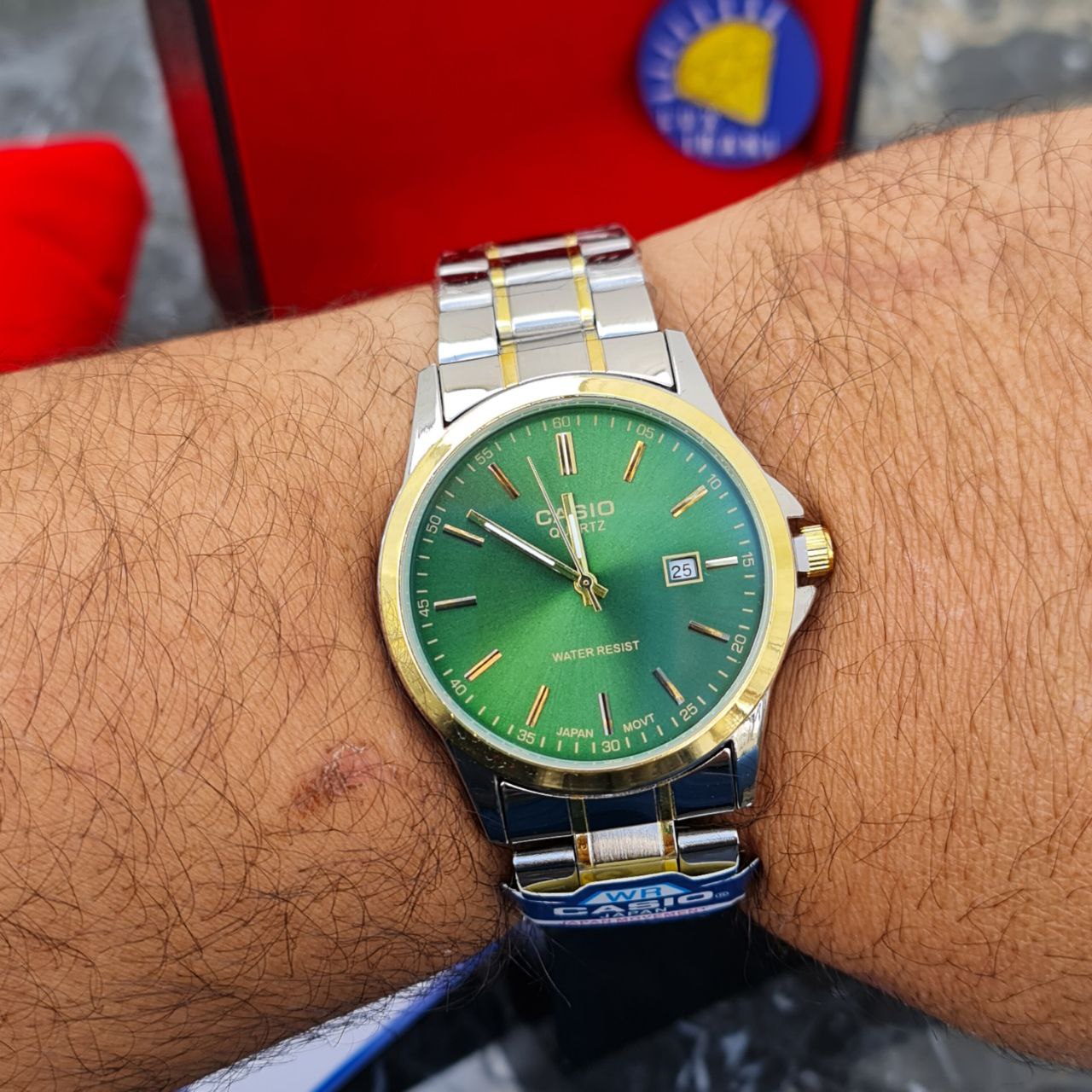 ساعت مردانه کاسیو کد 5607 نقره ای طلایی صفحه سبز ساعت مردانه کاسیو کد 5607 نقره ای طلایی صفحه سبز