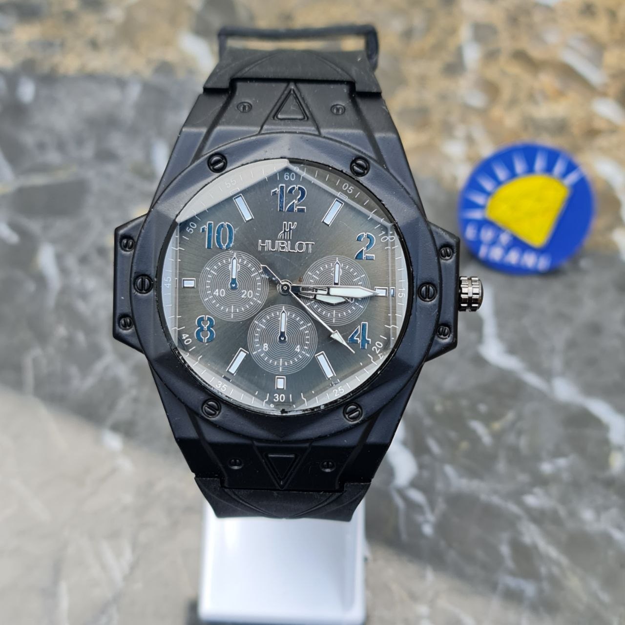 ساعت مردانله هابلوت کد 5510 بند پیو، قاب و صفحه مشکی