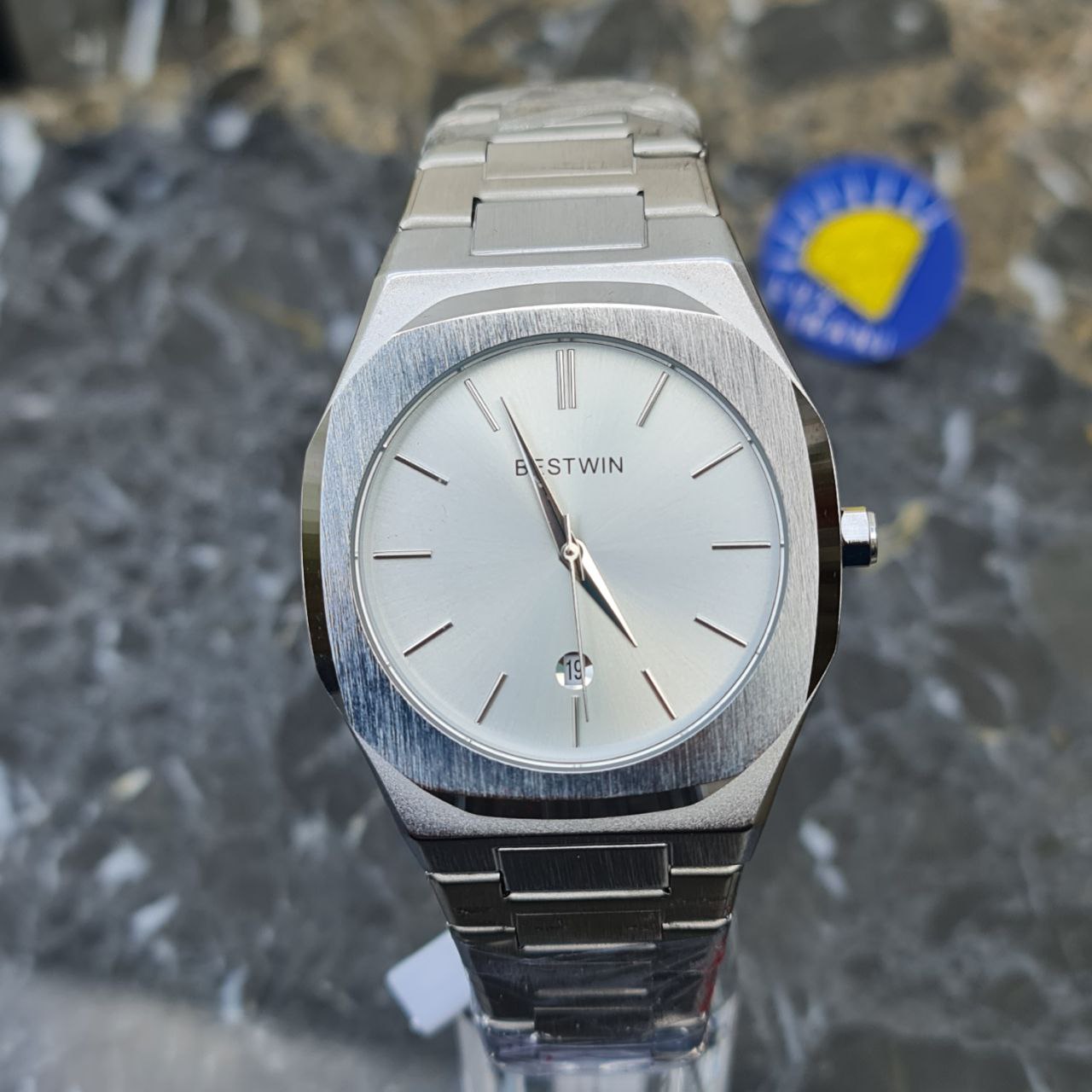 ساعت بیستوین کد 4810 تمام استیل قاب و صفحه نقره ای