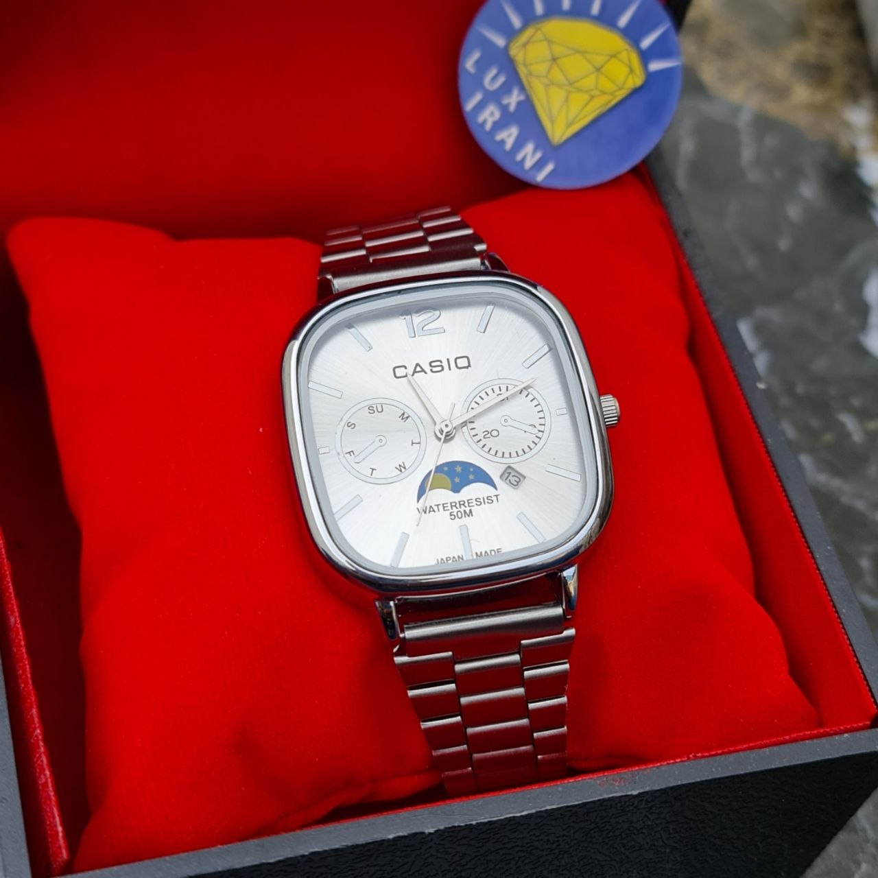 ساعت مردانه کاسیو اولدمانی کد 5155 نقره ای صفحه سفید ساعت مردانه کاسیو اولدمانی کد 5155 نقره ای صفحه سفید