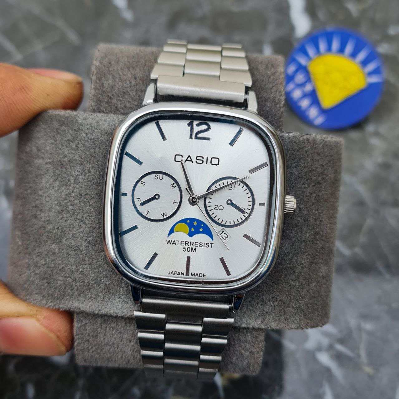 ساعت مردانه کاسیو اولدمانی کد 5155 نقره ای صفحه سفید