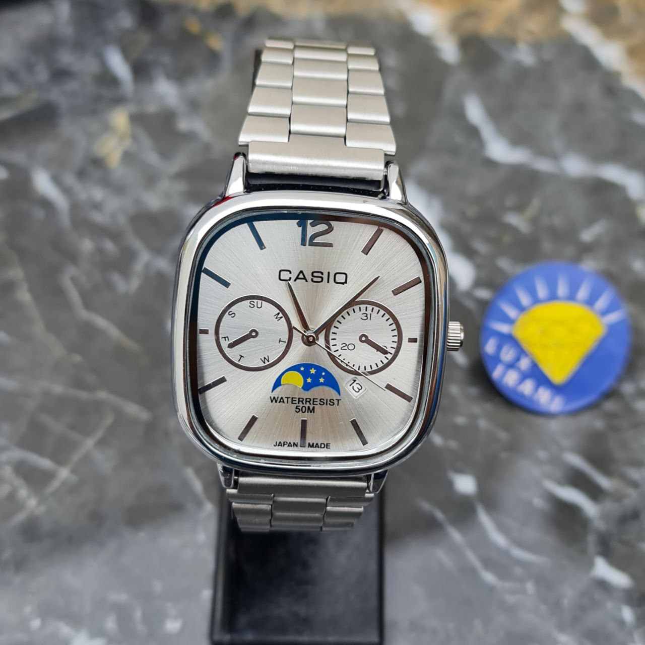 ساعت مردانه کاسیو اولدمانی کد 5155 نقره ای صفحه سفید ساعت مردانه کاسیو اولدمانی کد 5155 نقره ای صفحه سفید