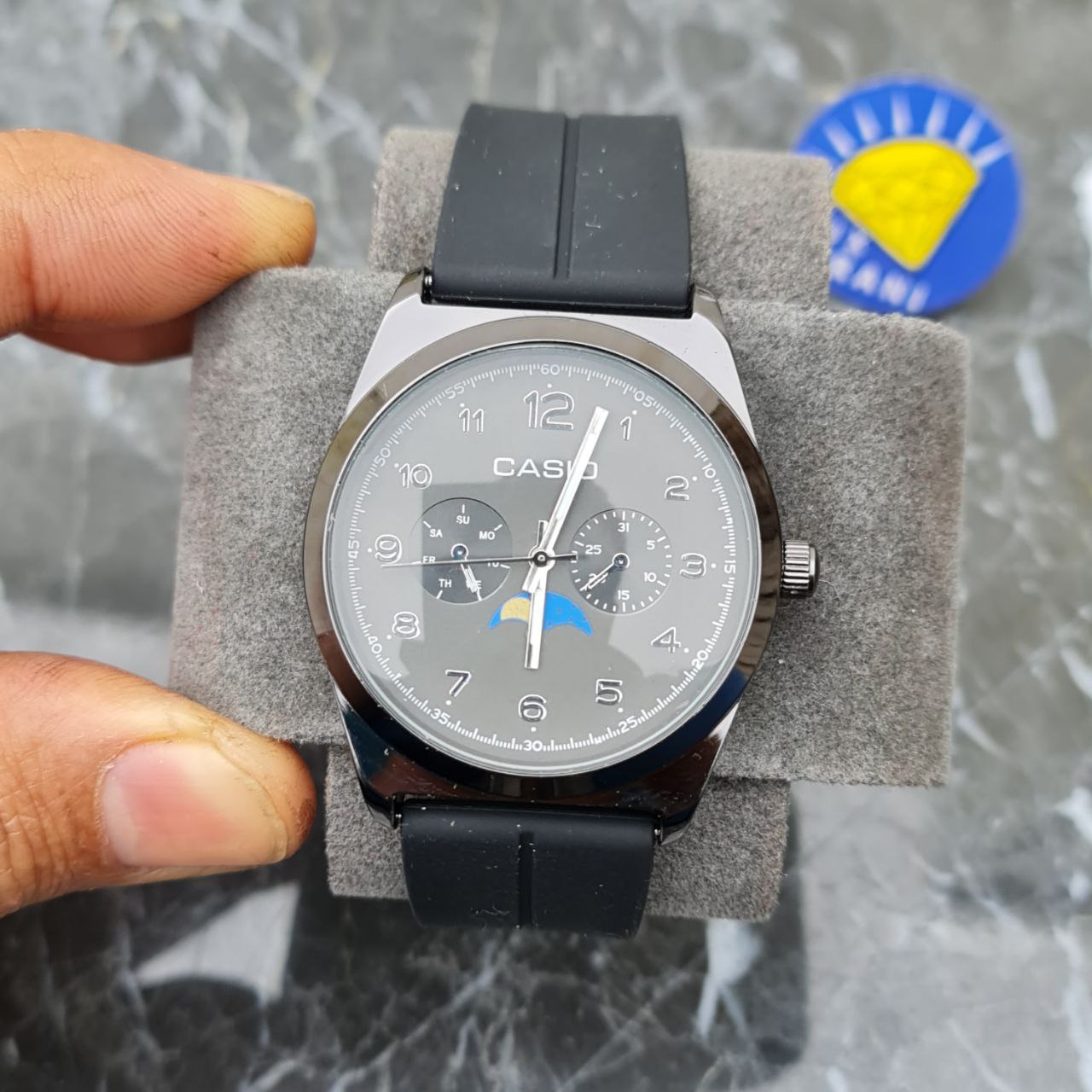 ساعت کاسیو مگنتی کد 4410 بند پیو قاب مشکی صفحه طوسی