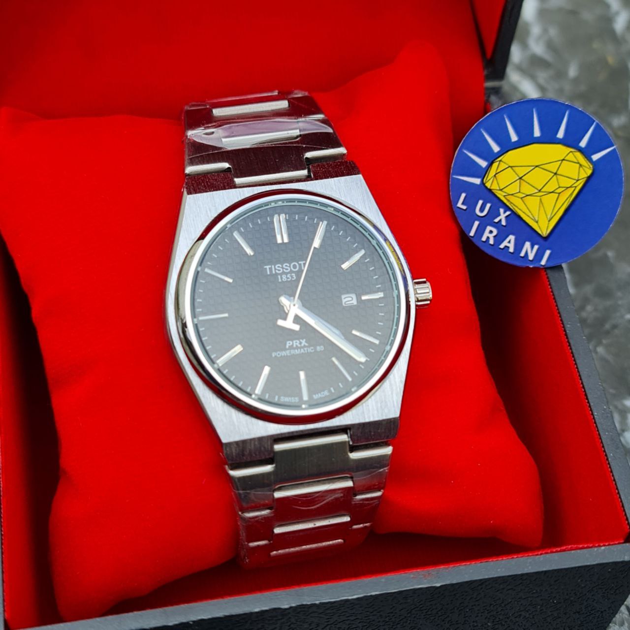 ساعت مردانه تیسوت تمام استیل کد 4650 نقره ای صفحه مشکی